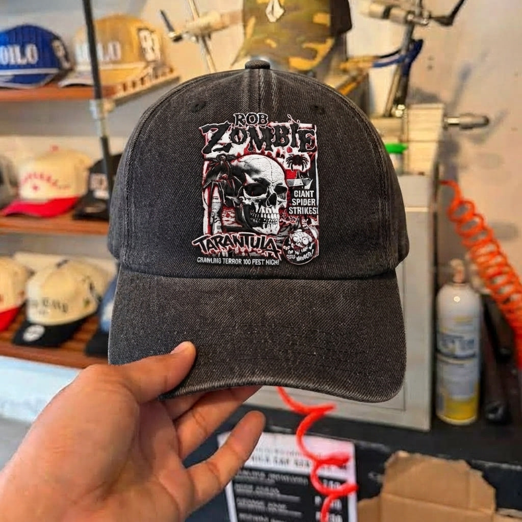 RZO Tarantula Skull Denim Cap