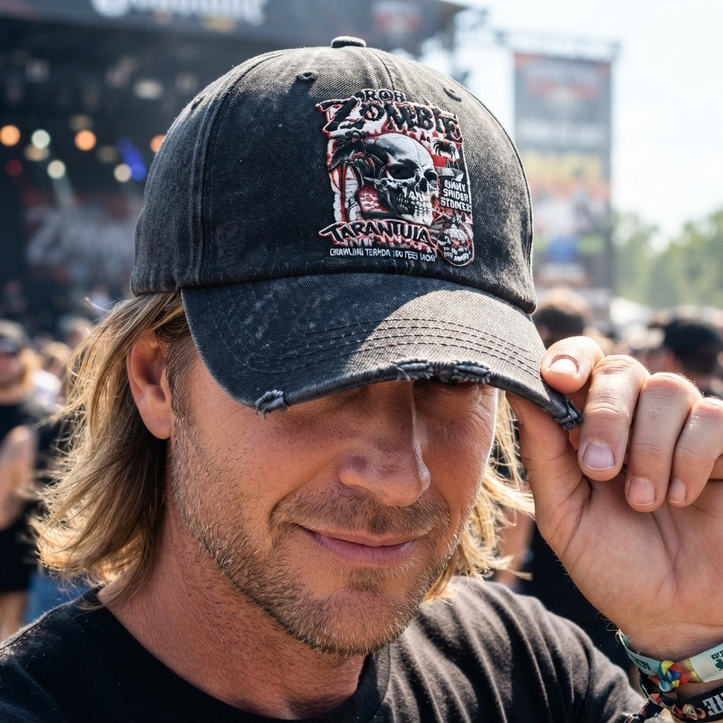 RZO Tarantula Skull Denim Cap