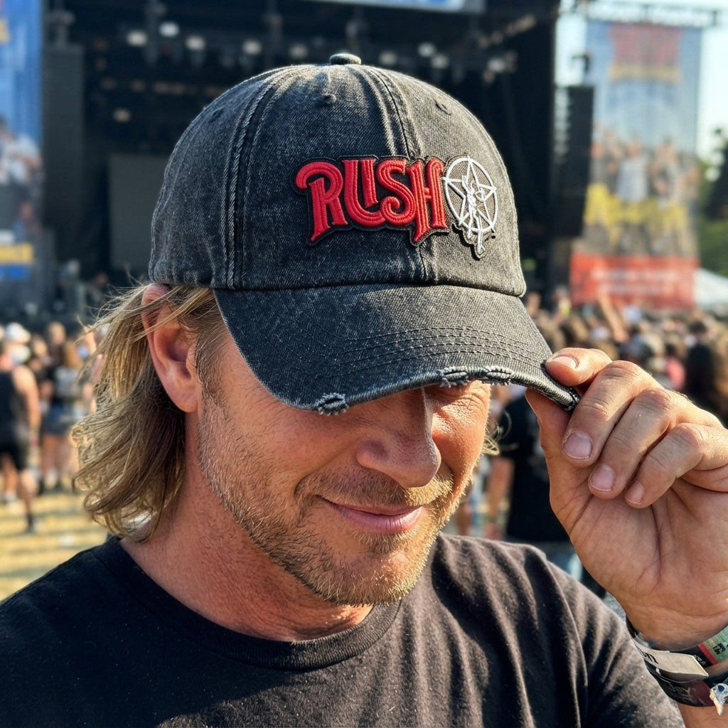RUS Red Logo Starman Denim Cap