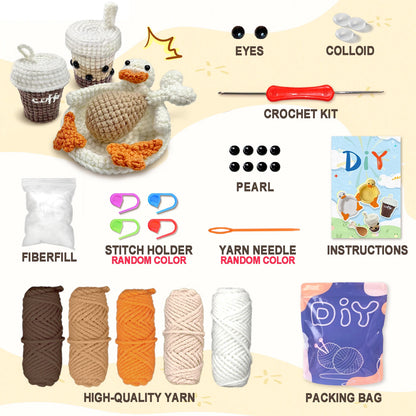 YAMAXIN Food Theme Crochet Kit for Beginners - Easy DIY Craft Tool Set Knitting Arts & Crafts Project