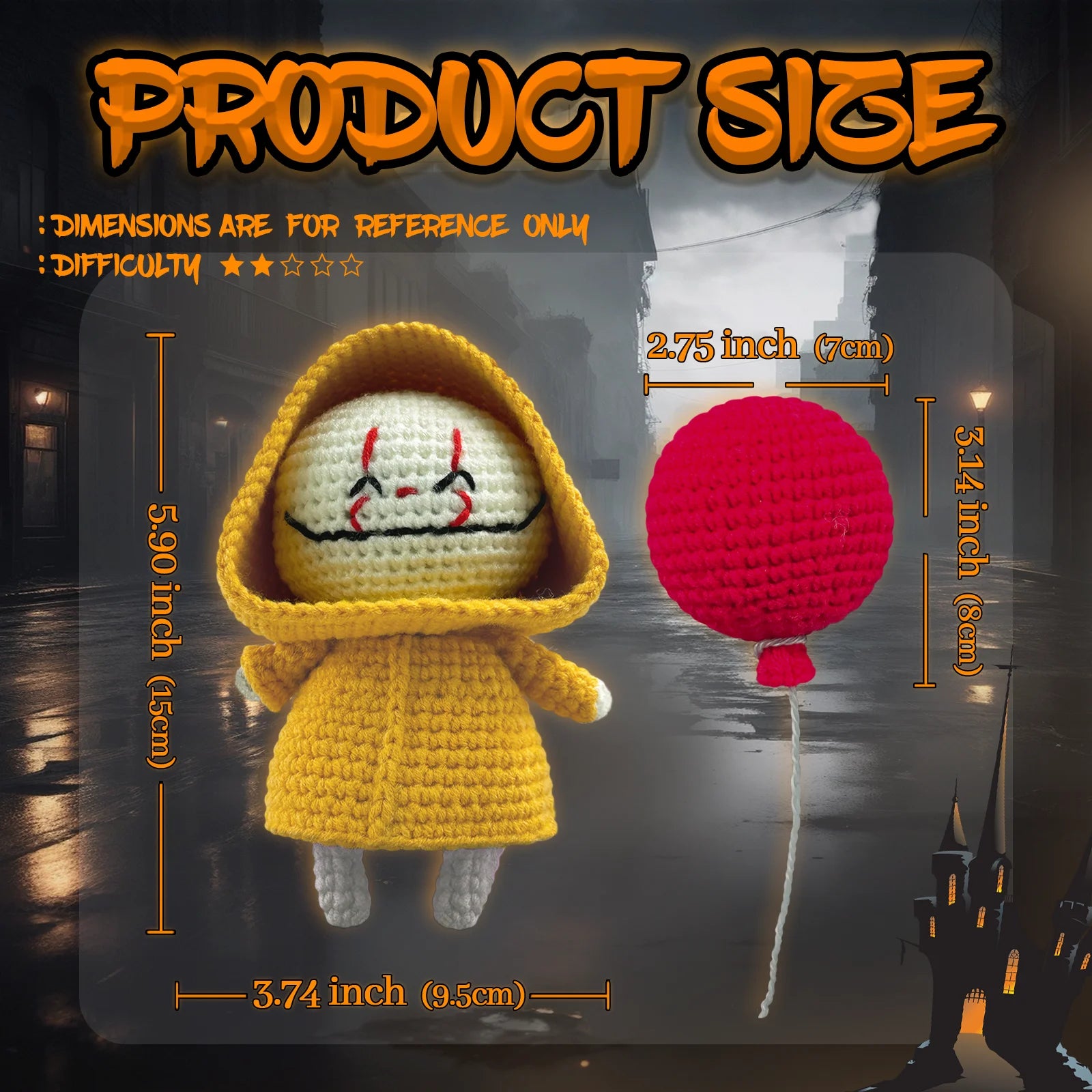 YAMAXIN Beginner Crochet Kit Balloon Clown Theme DIY Craft Tool Set Easy Knitting Arts & Crafts Project for Learners