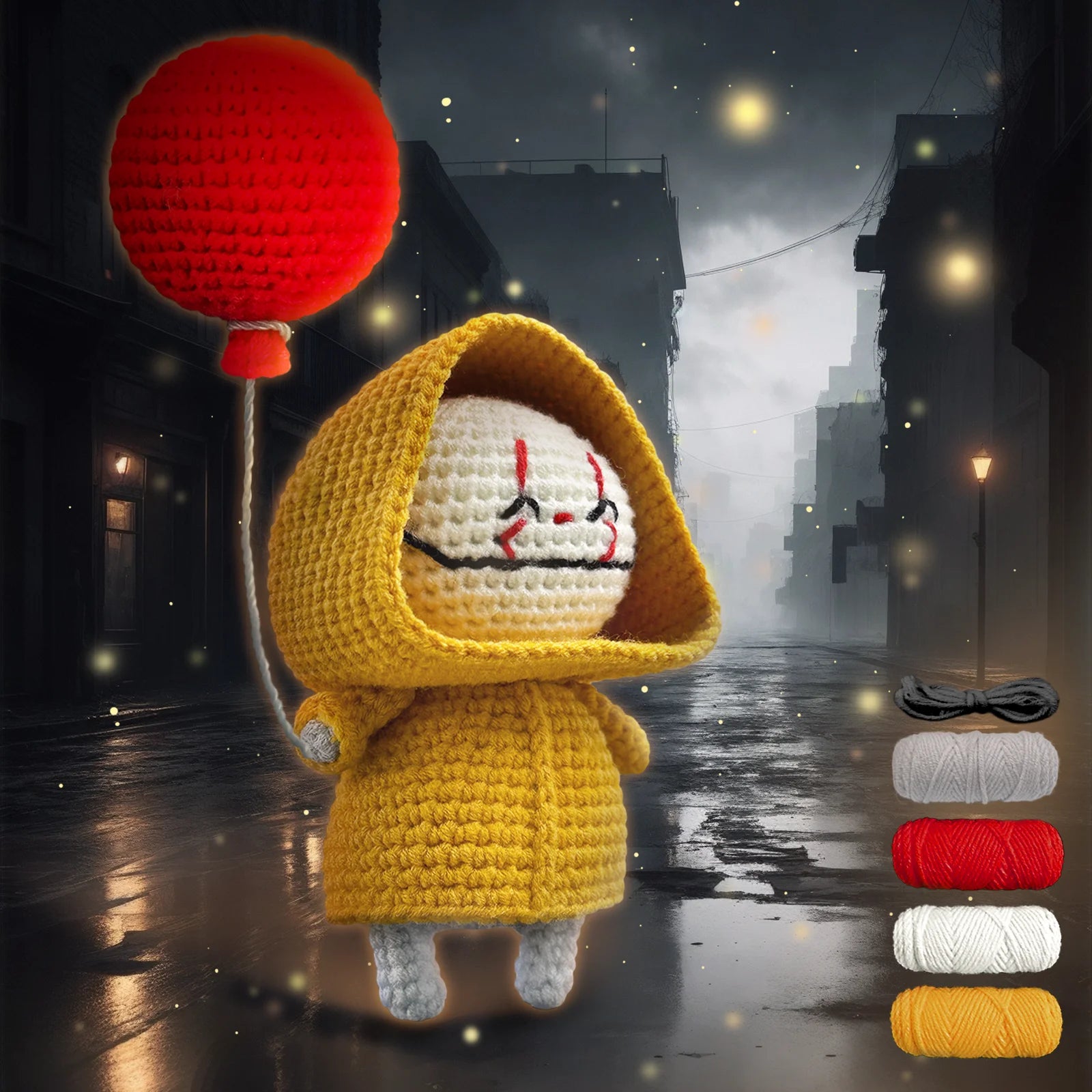 YAMAXIN Beginner Crochet Kit Balloon Clown Theme DIY Craft Tool Set Easy Knitting Arts & Crafts Project for Learners