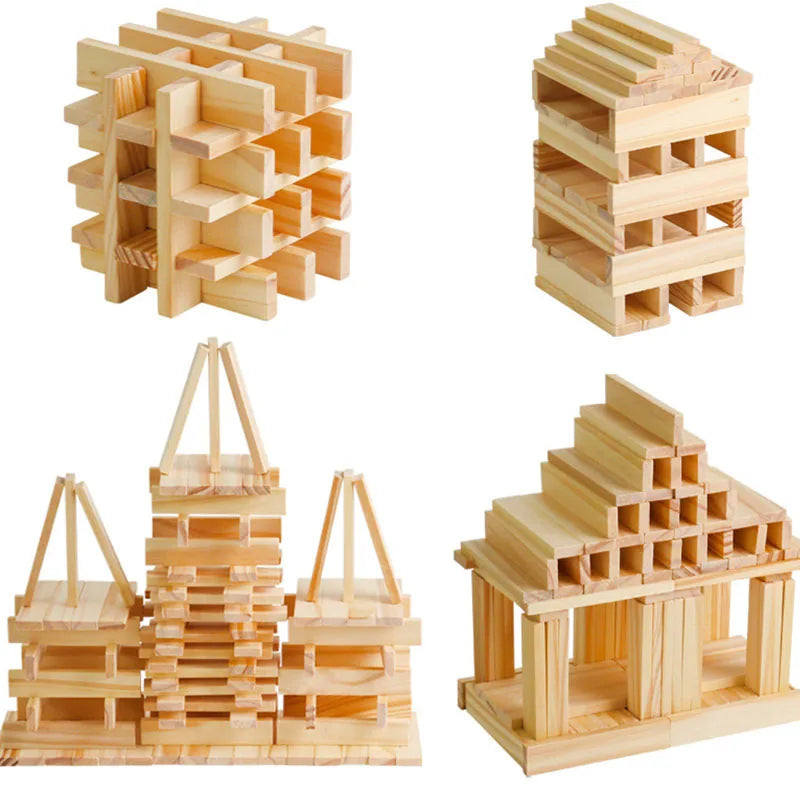 100pcs wooden chips, used for building block construction and DIY creative assembly